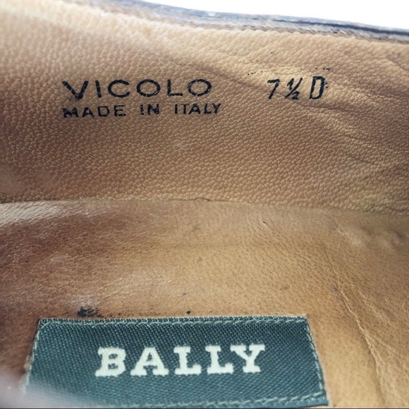 Bally Vicolo Italian Brown Leather Vintage Slip On Luxury Loafers - Picture 10 of 14